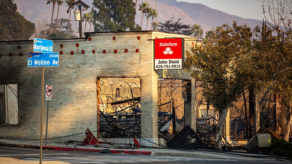 California wildfires cause the destruction of an insurance office