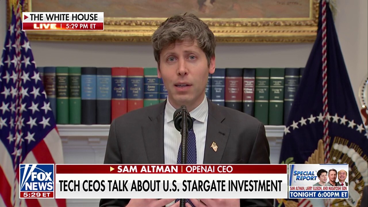 OpenAI CEO Sam Altman speaks after President Trump announces Stargate.