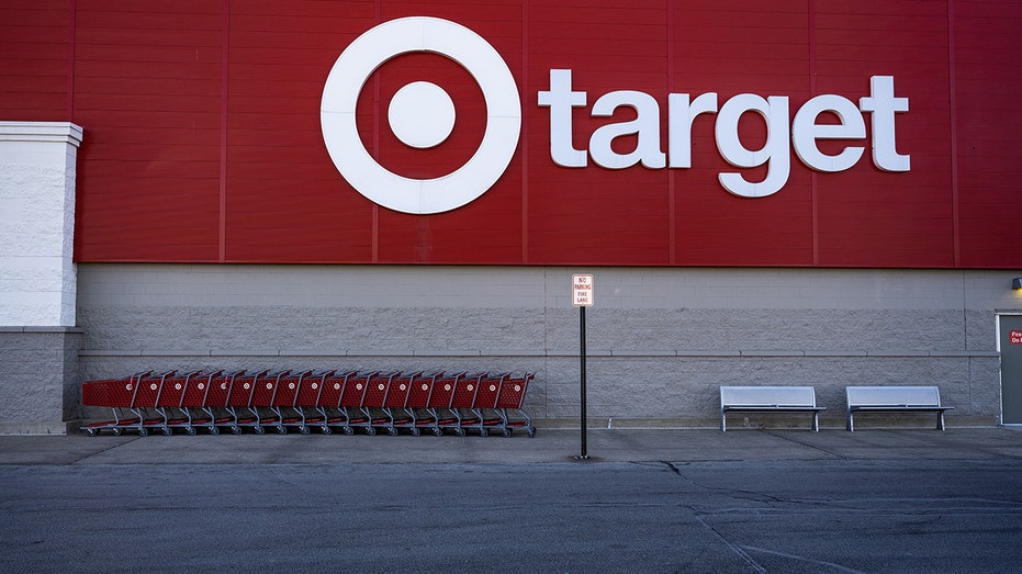 Signage outside a Target store on Black Friday in Chicago.
